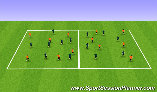 Football/Soccer Session Plan Drill (Colour): tiger tail