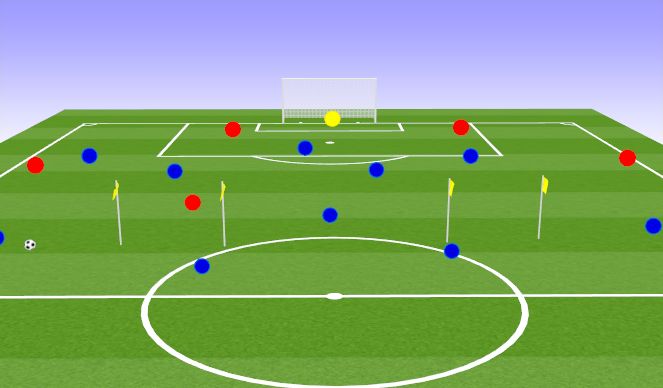 Football/Soccer Session Plan Drill (Colour): 10 v 6 Tactical High Pressing Game