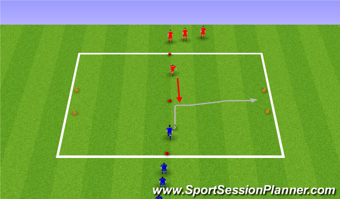 Football/Soccer Session Plan Drill (Colour): Phase 1
