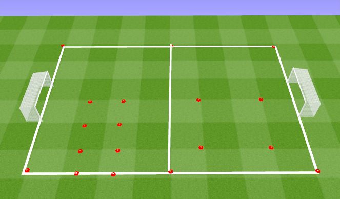 Football/Soccer Session Plan Drill (Colour): Core Values & Field Set up