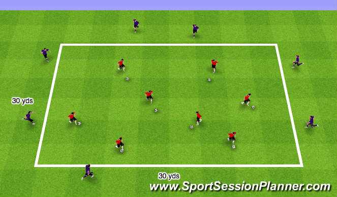 Football/Soccer Session Plan Drill (Colour): Ball Stealing