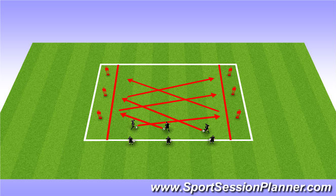 Football/Soccer Session Plan Drill (Colour): Skills Corridor