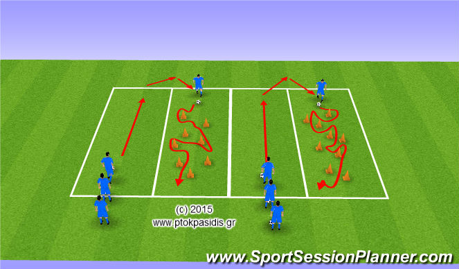 Football/Soccer Session Plan Drill (Colour): ΤΕΧΝΙΚΗ με ΜΠΑΛΑ