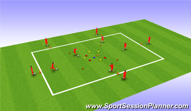 Football/Soccer Session Plan Drill (Colour): The Supermarket