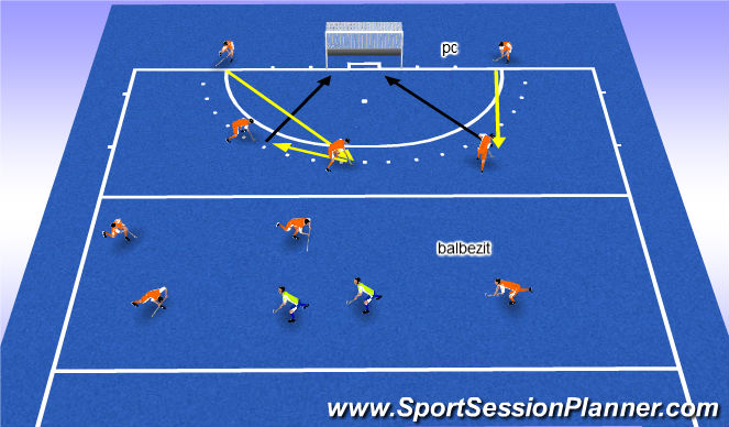 Hockey Session Plan Drill (Colour): pc +balbezit +match