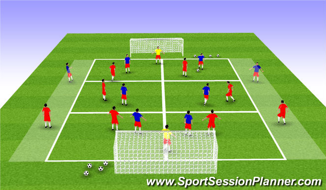 Football/Soccer Session Plan Drill (Colour): Quick Passing / Receiving in a SSG