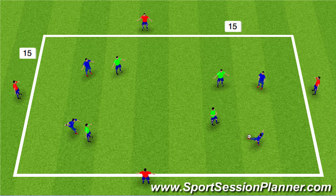 Football/Soccer Session Plan Drill (Colour): 8 v 4 posession