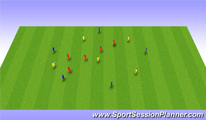 Football/Soccer Session Plan Drill (Colour): 5v5+5 Possession