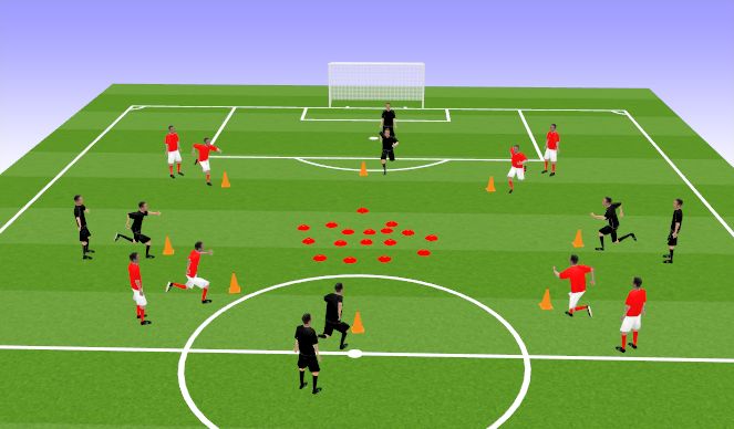 Football/Soccer Session Plan Drill (Colour): Nuts and Squirrels (Physical Literacy)