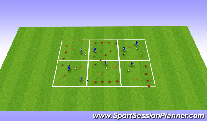 Football/Soccer Session Plan Drill (Colour): Warm--Up