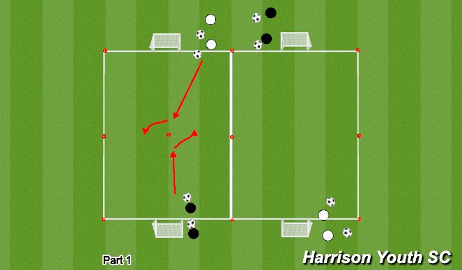 Football/Soccer Session Plan Drill (Colour): Technical Skill Reps