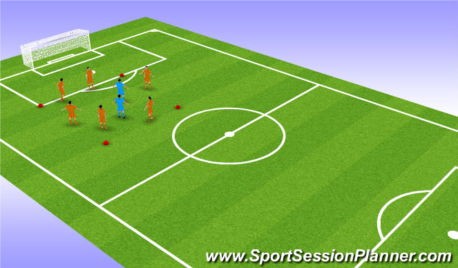 Football/Soccer Session Plan Drill (Colour): Possession to warm up 6v2