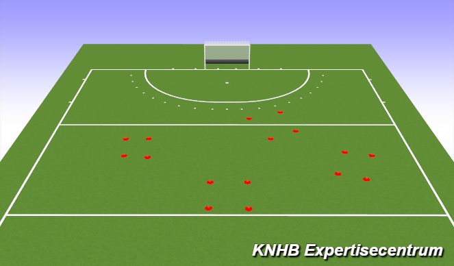 Hockey Session Plan Drill (Colour): Warming up kastelenhockey