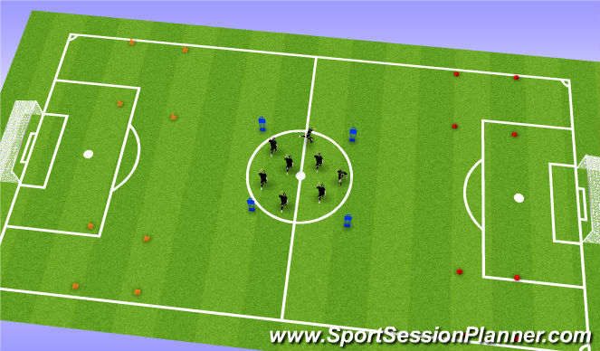 Football/Soccer Session Plan Drill (Colour): Warm up - Skills Box