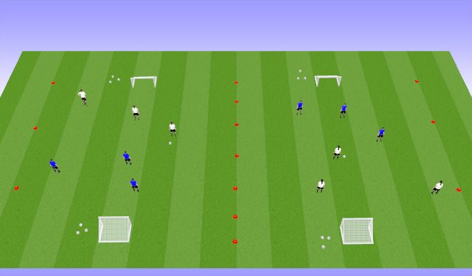 Football/Soccer Session Plan Drill (Colour): SSG's 3v3-4v4