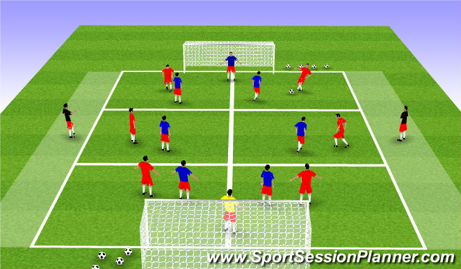 Football/Soccer Session Plan Drill (Colour): Quick Passing / Receiving in a SSG