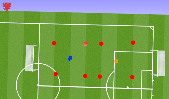 Football/Soccer Session Plan Drill (Colour): Pitch layout