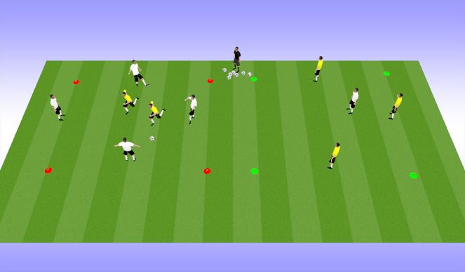 Football/Soccer Session Plan Drill (Colour): 4v2 Transition