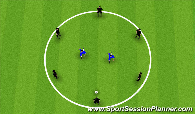 Football/Soccer Session Plan Drill (Colour): Circle Rondo