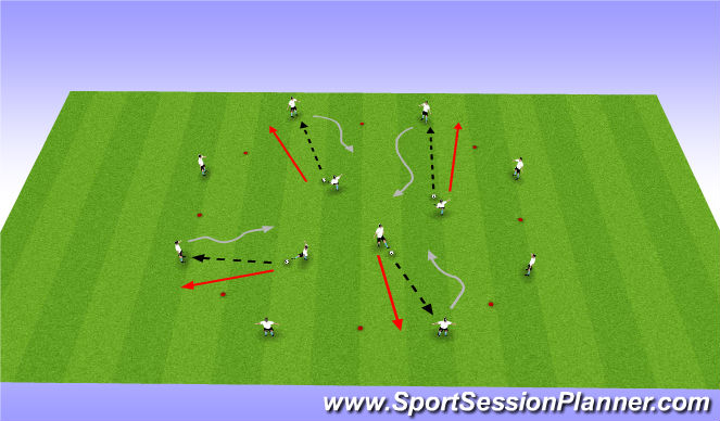 Football/Soccer Session Plan Drill (Colour): pass and move