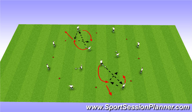 Football/Soccer Session Plan Drill (Colour): wall pass