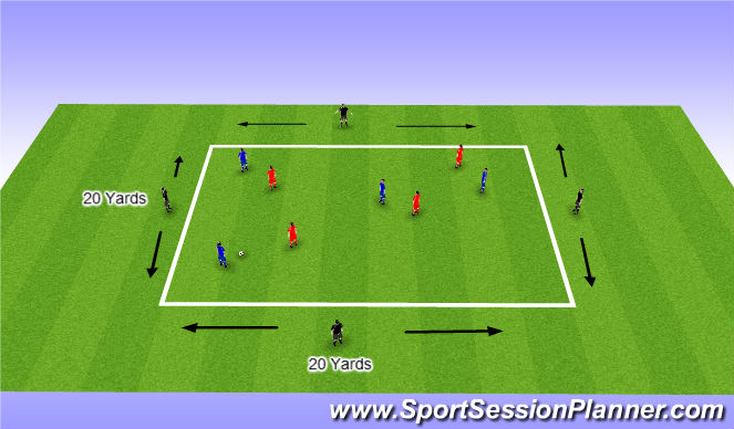 Football/Soccer Session Plan Drill (Colour): Developing Possession