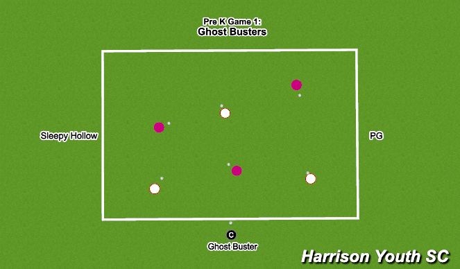 Football/Soccer Session Plan Drill (Colour): Pre K Game 1: Ghost Busters 