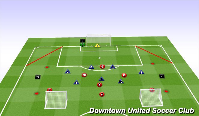 Football/Soccer Session Plan Drill (Colour): Horizontal T-T