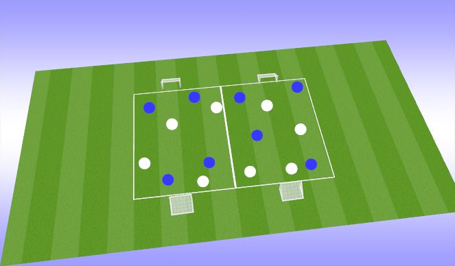 Football/Soccer Session Plan Drill (Colour): 4v4 mini games