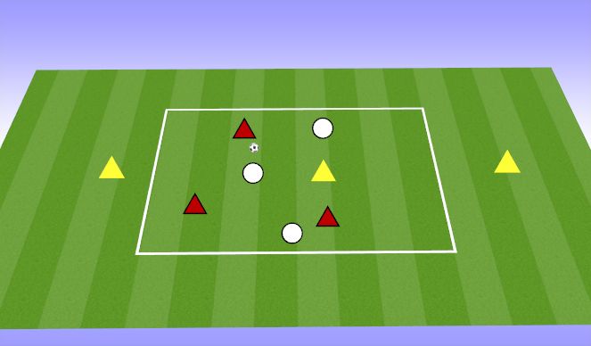 Football/Soccer Session Plan Drill (Colour): REAL MADRID 3V3+1 TARGET GAME
