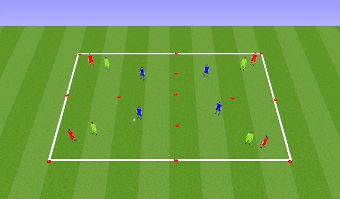 Football/Soccer Session Plan Drill (Colour): 8v4 Possession