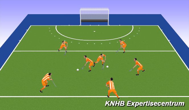 Hockey Session Plan Drill (Colour): Warming up - windmolen
