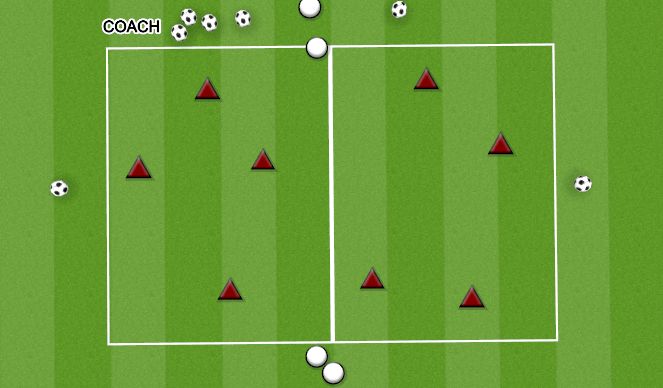 Football/Soccer Session Plan Drill (Colour): 4V2 (TWO GRIDS) 