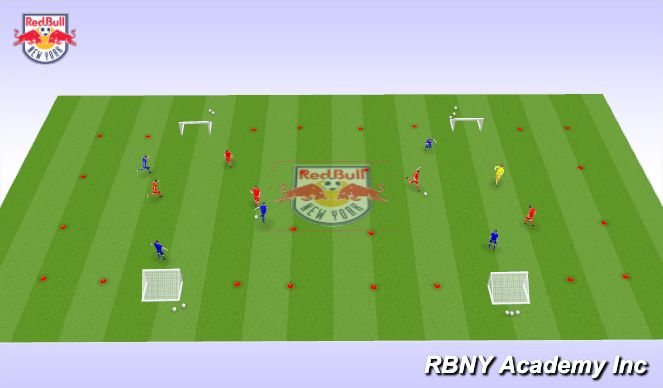 Football/Soccer Session Plan Drill (Colour): Tournament 3v3 or 2v2+1