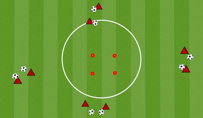 Football/Soccer Session Plan Drill (Colour): DRIBBLING CIRCLE