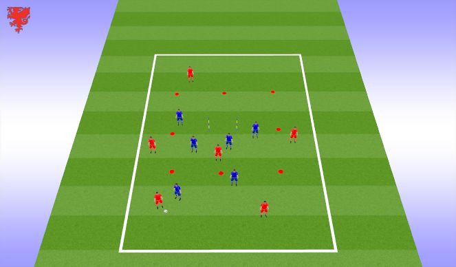 Football/Soccer Session Plan Drill (Colour): Blue Defensive Transition