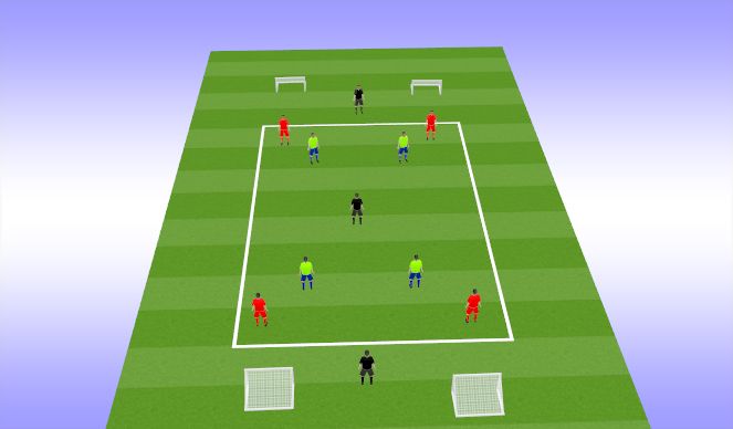 Football/Soccer Session Plan Drill (Colour): 4v4 (+3)