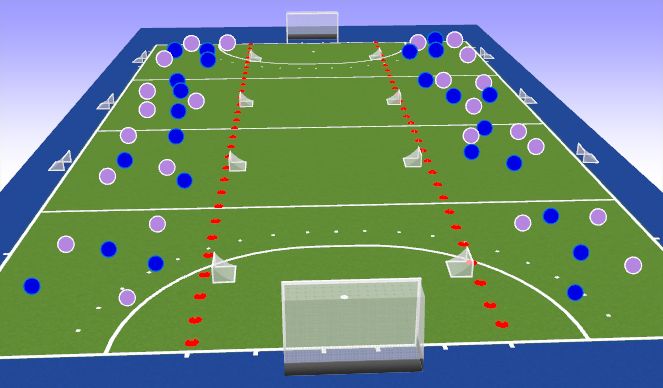 Hockey Session Plan Drill (Colour): 3v3 Games