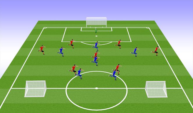 Football/Soccer Session Plan Drill (Colour): 8vs6 