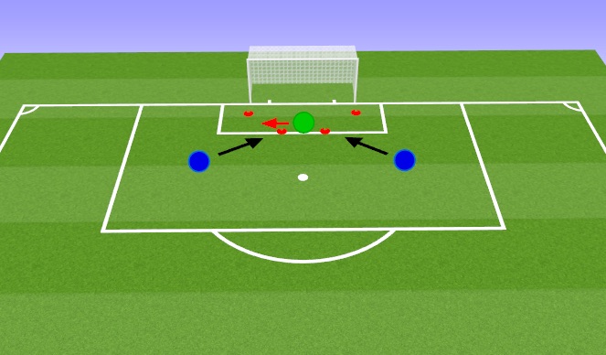 Football/Soccer Session Plan Drill (Colour): Diving Warmup - move in line, dive