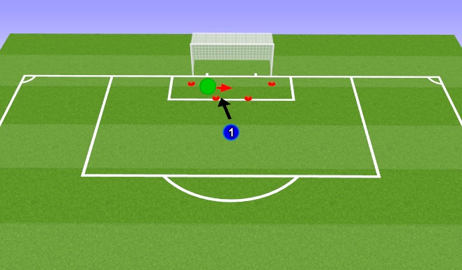 Football/Soccer Session Plan Drill (Colour): Diving Warmup - move in line central, dive