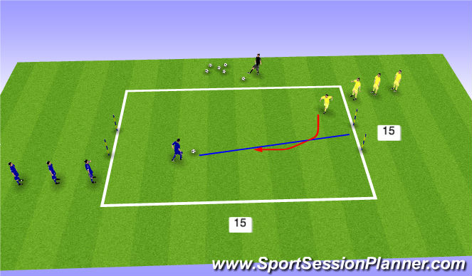 Football/Soccer Session Plan Drill (Colour): 1v1 Jugado