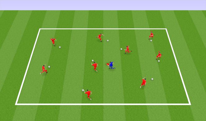 Football/Soccer Session Plan Drill (Colour): Warm Up - Ball Tag