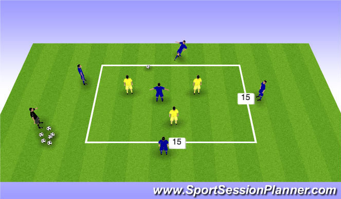 Football/Soccer Session Plan Drill (Colour): Posesion 5v3