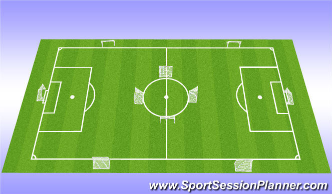 Football/Soccer Session Plan Drill (Colour): 10 goal game