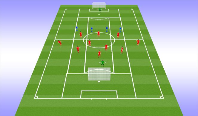 Football/Soccer Session Plan Drill (Colour): TG 11v1 WeP2 Patterns