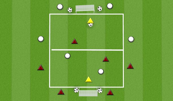 Football/Soccer Session Plan Drill (Colour): 2V2 TO 4V4 BUMPERS