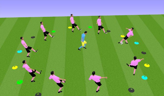 Football/Soccer Session Plan Drill (Colour): Piggy in the middle