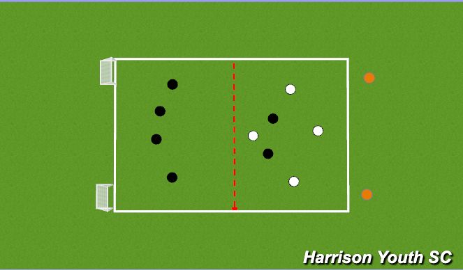 Football/Soccer Session Plan Drill (Colour): 6v4 to target player Press