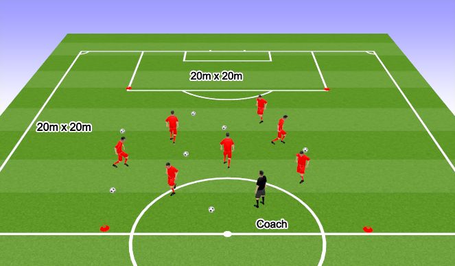 Football/Soccer Session Plan Drill (Colour): Ball Mastery